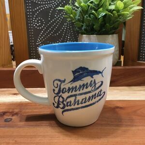 VTG 2006 Tommy Baham Mug Blue White Marlin Swordfish Ceramic Cup Fish Beach